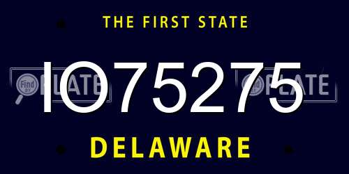 IO75275 Delaware License Plate
