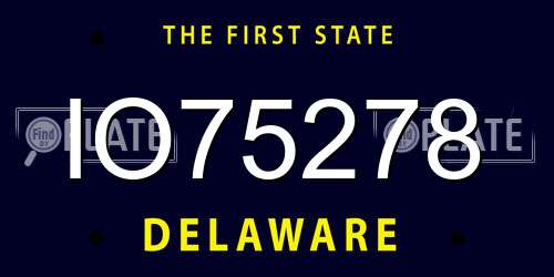 IO75278 Delaware License Plate