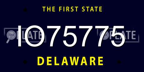 IO75775 Delaware License Plate