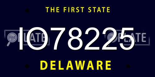IO78225 Delaware License Plate