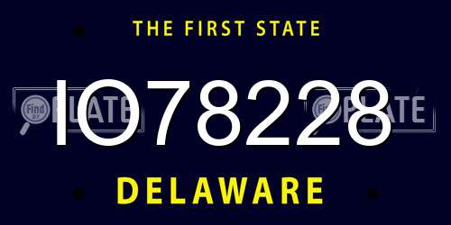 IO78228 Delaware License Plate