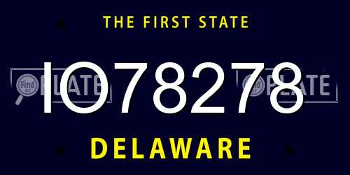 IO78278 Delaware License Plate