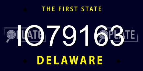 IO79163 Delaware License Plate