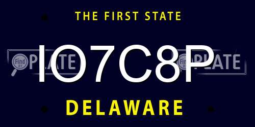 IO7C8P Delaware License Plate