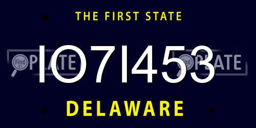 IO7I453 Delaware License Plate