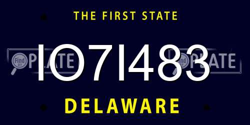 IO7I483 Delaware License Plate