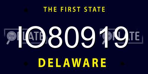 IO80919 Delaware License Plate
