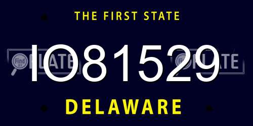 IO81529 Delaware License Plate