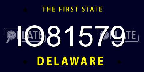 IO81579 Delaware License Plate