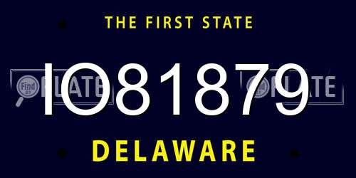 IO81879 Delaware License Plate
