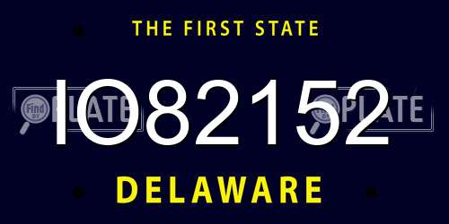 IO82152 Delaware License Plate