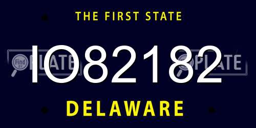 IO82182 Delaware License Plate