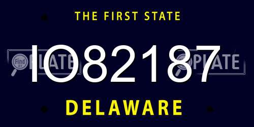 IO82187 Delaware License Plate