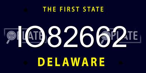 IO82662 Delaware License Plate