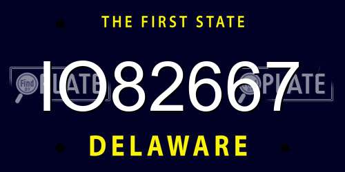 IO82667 Delaware License Plate
