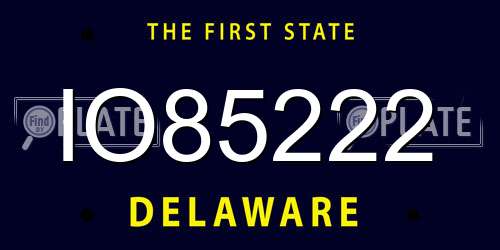 IO85222 Delaware License Plate