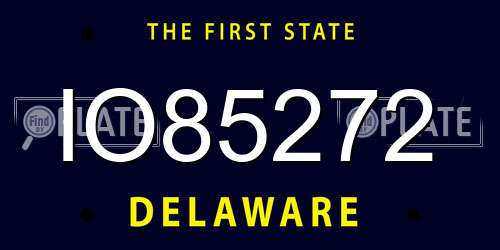 IO85272 Delaware License Plate