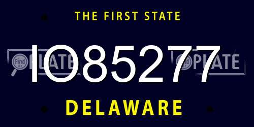 IO85277 Delaware License Plate