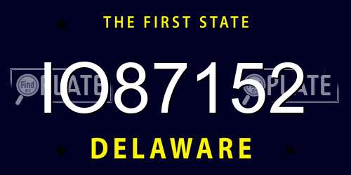 IO87152 Delaware License Plate