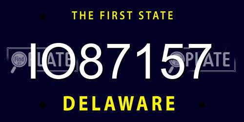IO87157 Delaware License Plate