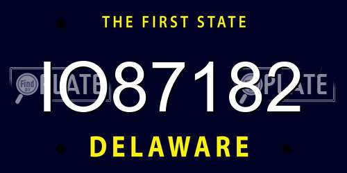 IO87182 Delaware License Plate