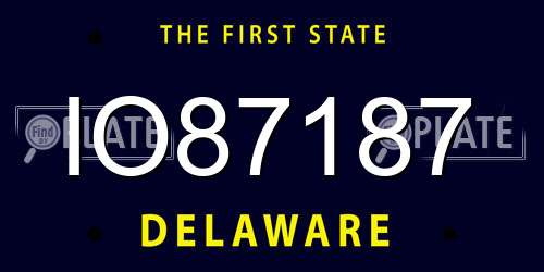 IO87187 Delaware License Plate