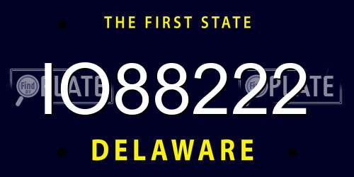 IO88222 Delaware License Plate