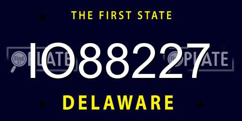 IO88227 Delaware License Plate