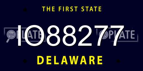 IO88277 Delaware License Plate