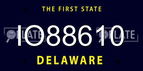 IO88610 Delaware License Plate