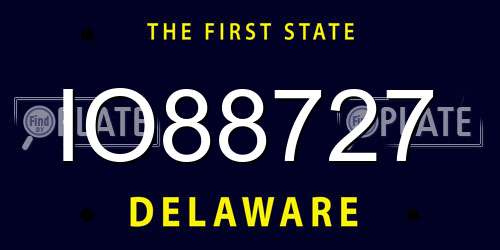 IO88727 Delaware License Plate