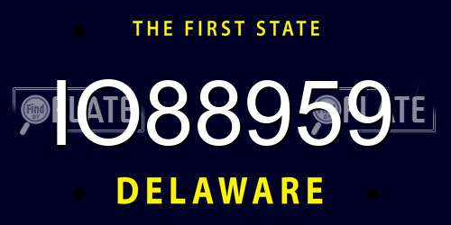 IO88959 Delaware License Plate