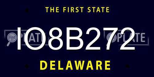 IO8B272 Delaware License Plate