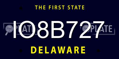 IO8B727 Delaware License Plate