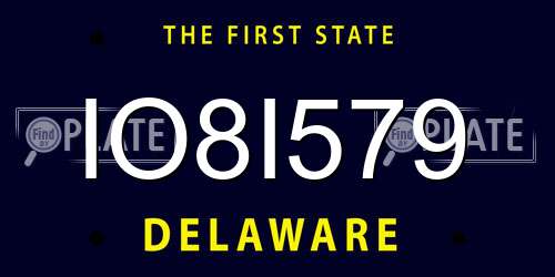 IO8I579 Delaware License Plate
