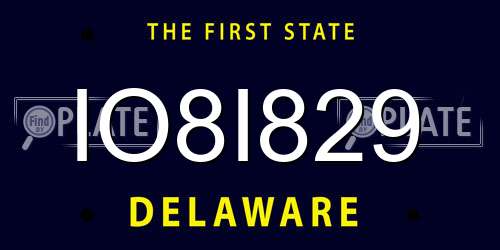 IO8I829 Delaware License Plate