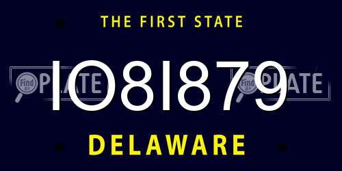 IO8I879 Delaware License Plate