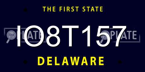IO8T157 Delaware License Plate
