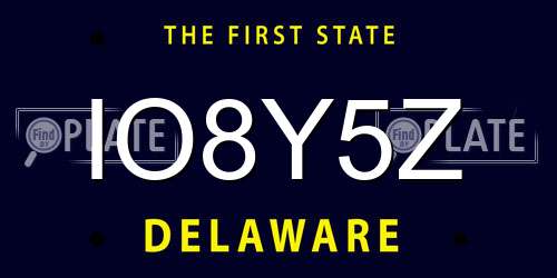 IO8Y5Z Delaware License Plate