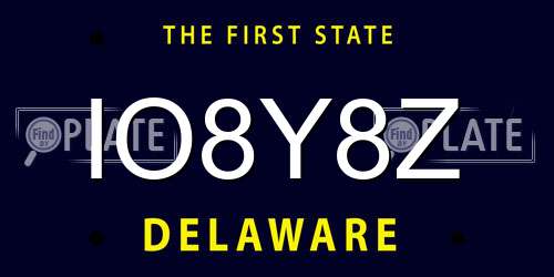 IO8Y8Z Delaware License Plate