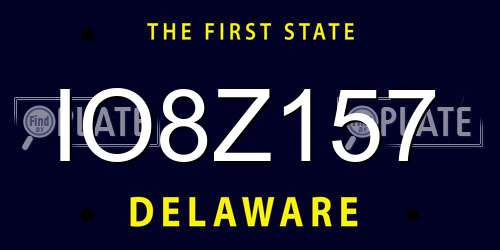IO8Z157 Delaware License Plate