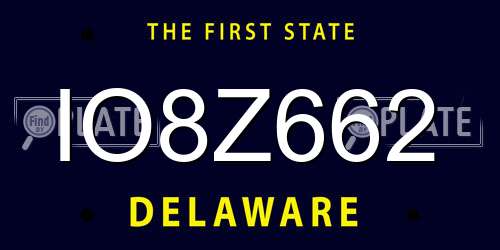 IO8Z662 Delaware License Plate