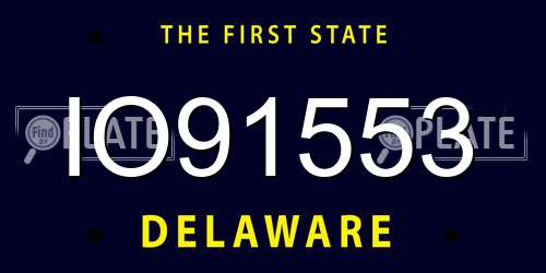 IO91553 Delaware License Plate