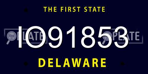 IO91853 Delaware License Plate
