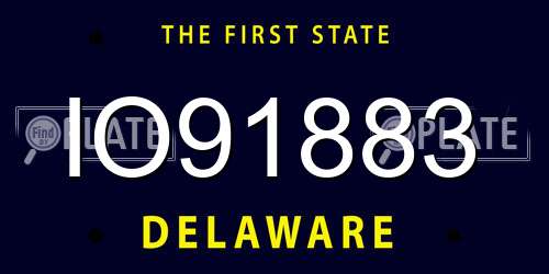 IO91883 Delaware License Plate