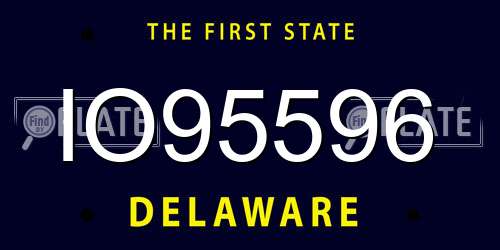 IO95596 Delaware License Plate