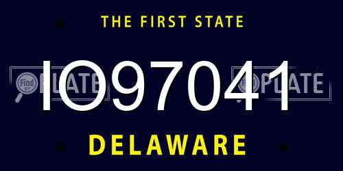 IO97041 Delaware License Plate
