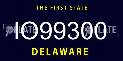 IO99300 Delaware License Plate