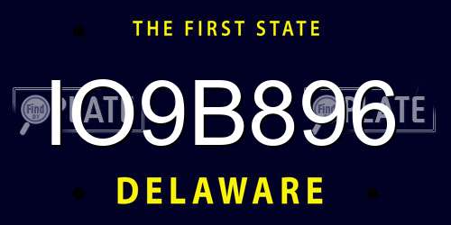 IO9B896 Delaware License Plate