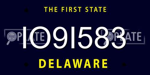 IO9I583 Delaware License Plate